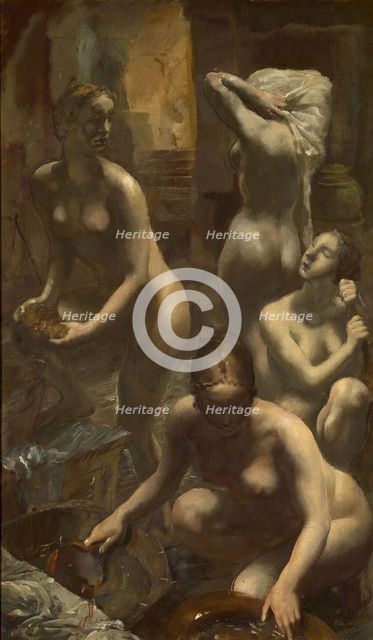 Nudes Bathing, 1929. Artist: Yakovlev, Alexander Yevgenyevich (1887-1938)