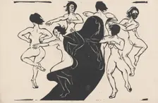 Nudes Dancing around a Shadow, 1936. Creator: Ernst Kirchner