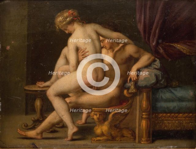 Nudity with man and woman; Intercourse scene, 1572-1602. Creator: Agostino Carracci.