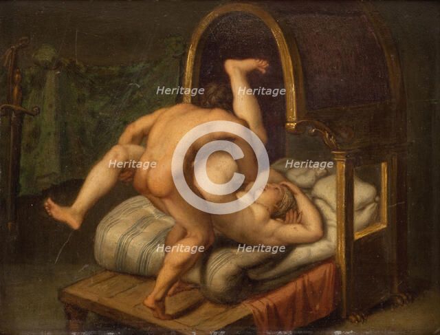 Nudity with man and woman; Intercourse scene, 1572-1602. Creator: Agostino Carracci.