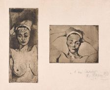 Nue Avec Les Mains Derrierre La Tête, Verticale (Nude with Hands behind her Head..., 1892. Creator: Armand Seguin