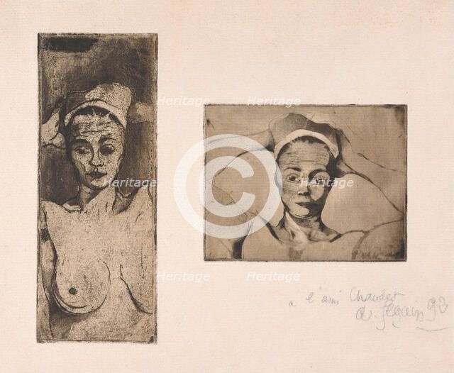 Nue Avec Les Mains Derrierre La Tête, Verticale (Nude with Hands behind her Head..., 1892. Creator: Armand Seguin.