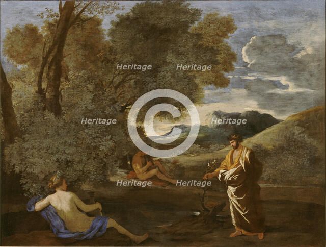 Numa Pompilius and the Nymph Egeria. Artist: Poussin, Nicolas (1594-1665)