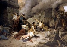 Numancia represents the encirclement and siege of Numancia in 133 a.C., oil of 1880