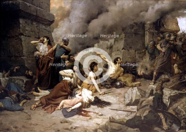  'Numancia' represents the encirclement and siege of Numancia in 133 a.C., oil of 1880.