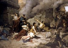 Numancia represents the encirclement and siege of Numancia in 133 a.C., oil of 1880