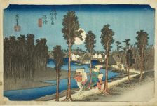 Numazu-Dusk (Numazu-tasogare zu), from the series The Fifty-Three Stations of the..., 1831/34. Creator: Ando Hiroshige