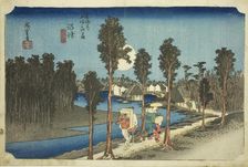 Numazu-Dusk (Numazu-tasogare zu), from the series The Fifty-Three Stations of the..., 1831/34. Creator: Ando Hiroshige