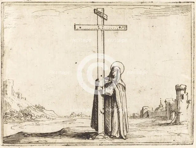 Nun Embracing the Holy Cross, 1628. Creator: Jacques Callot.