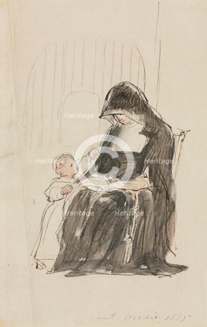 Nun Reading to a Child, 1835. Creator: David Wilkie (British, 1785-1841).