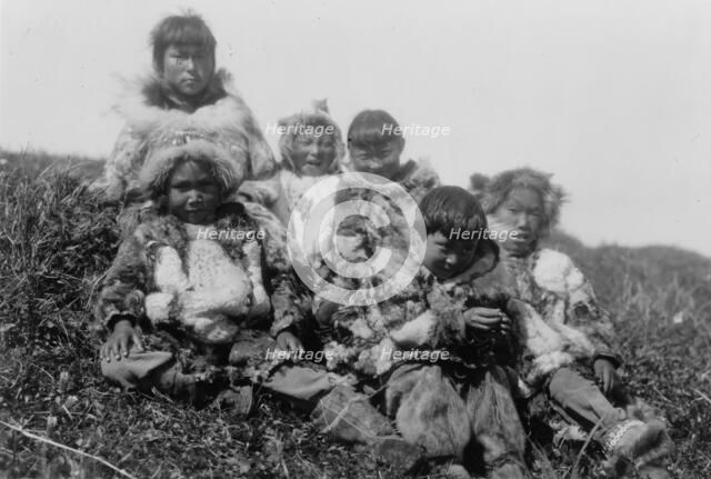 Nunivak children, c1929. Creator: Edward Sheriff Curtis.
