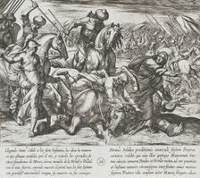 Nuño Salido Tells the Infantes of the Betrayal and is Killed by a Moor, 1612. Creator: Antonio Tempesta