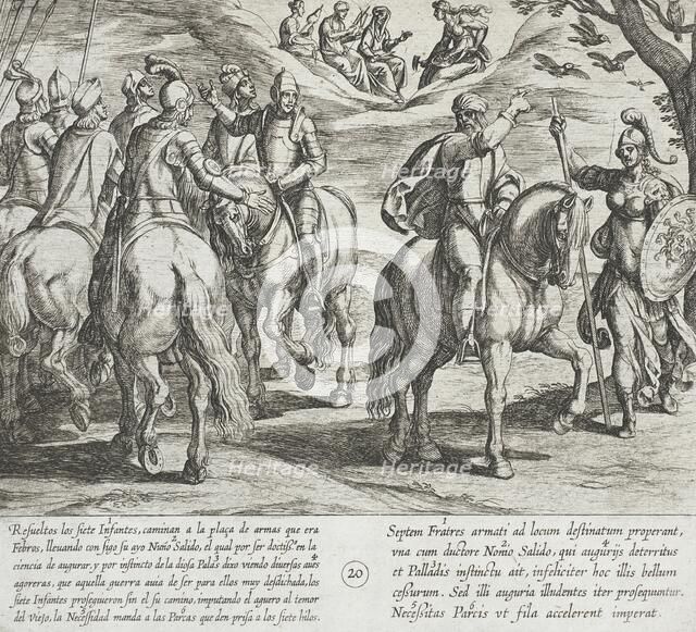 Nuño Salido, Tutor of the Infantes, Sees Evil Omens for Them in this War, 1612. Creator: Antonio Tempesta.