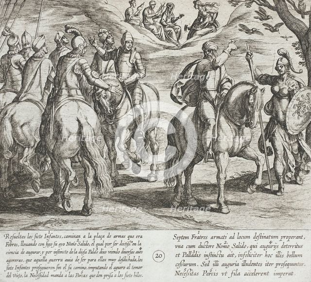 Nuño Salido, Tutor of the Infantes, Sees Evil Omens for Them in this War, 1612. Creator: Antonio Tempesta.