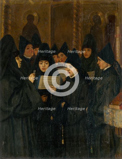 Nuns, 1893. Creator: Mikhail Nesterov.