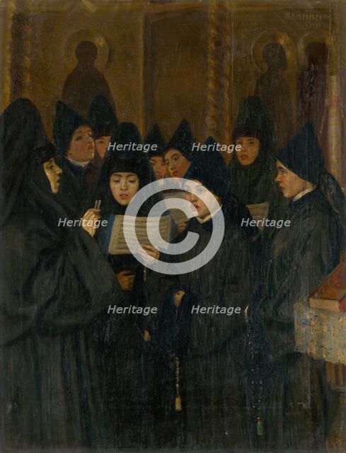 Nuns, 1893. Creator: Nesterov; Mikhail Vasilyevich (1862-1942).