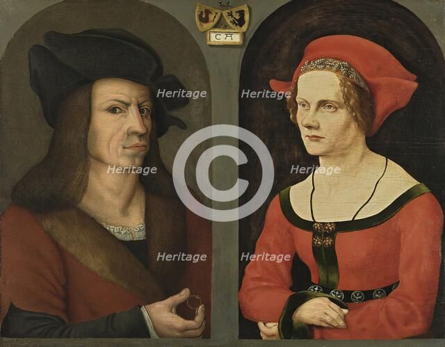 Nuptial Portrait of Coloman Helmschmid and his Wife Agnes Breu, 1500. Creator: Jorg Breu the Elder.