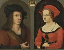 Nuptial Portrait of Coloman Helmschmid and his Wife Agnes Breu, 1500. Creator: Jorg Breu the Elder