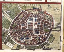 Nuremberg, colored engraving from the book Le Theatre du monde or Nouvel Atlas 1645, created…