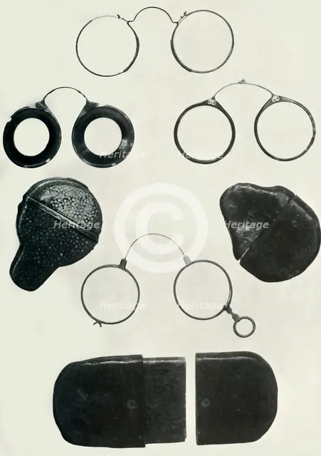 Nuremberg eyeglasses and cases: late 17th and early 18th centuries, (1934).  Creator: Unknown.