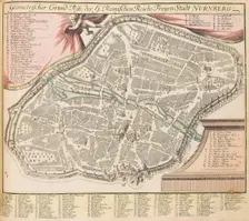 Nuremberg. From "Bequemer Schul- und Reisenatlas", 1719. Creator: Köhler; Johann David (1684-1755)