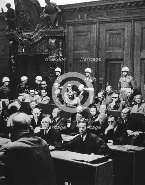 Nuremberg war crimes trial, Germany, 1946. Artist: Unknown