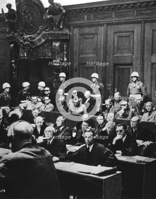 Nuremberg war crimes trial, Germany, 1946. Artist: Unknown