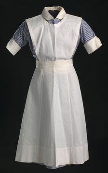 Nurse's uniform apron worn by Pauline Brown Payne, 1944. Creator: Unknown