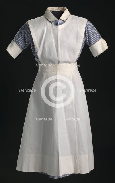 Nurse's uniform apron worn by Pauline Brown Payne, 1944. Creator: Unknown.