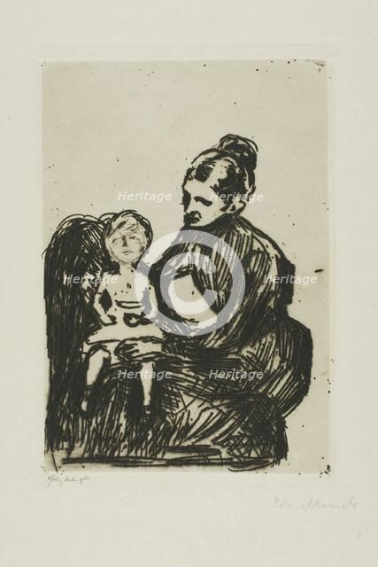 Nurse with a Boy/The Mother and the Crying Child, 1902. Creator: Edvard Munch.