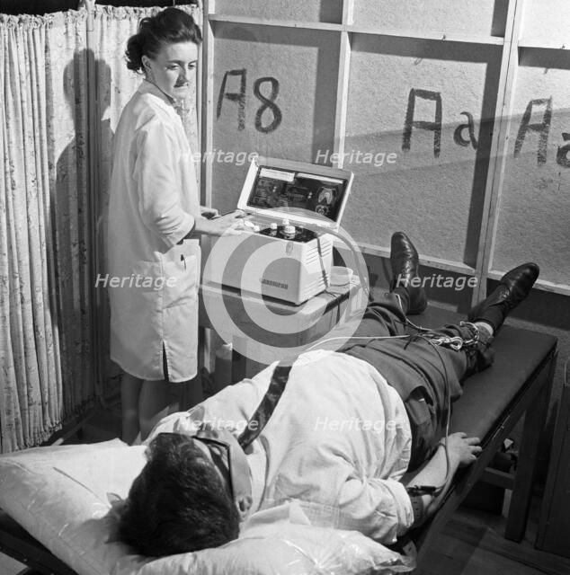 Nurse using a Cardiopan machine, Rotherham, South Yorkshire, 1967. Artist: Michael Walters
