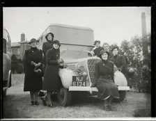Nurses and mobile infant welfare unit van, City of Southampton, 1942. Creator: Norman Stanley Harrison