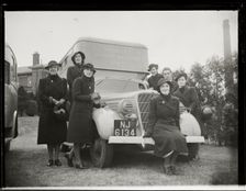 Nurses and mobile infant welfare unit van, City of Southampton, 1942. Creator: Norman Stanley Harrison