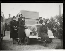 Nurses and mobile infant welfare unit van, City of Southampton, 1942. Creator: Norman Stanley Harrison