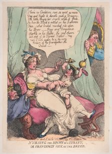 Nursing the Spawn of a Tyrant, April 14, 1811., April 14, 1811. Creator: Thomas Rowlandson