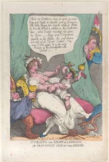 Nursing the Spawn of a Tyrant, April 14, 1811., April 14, 1811. Creator: Thomas Rowlandson