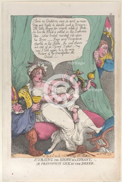 Nursing the Spawn of a Tyrant, April 14, 1811., April 14, 1811. Creator: Thomas Rowlandson.