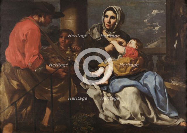 Nursing peasant, 17th century. Creator: Keilhau (Keil); Bernardo Eberhart; (Monsù Bernardo) (1624-1687).