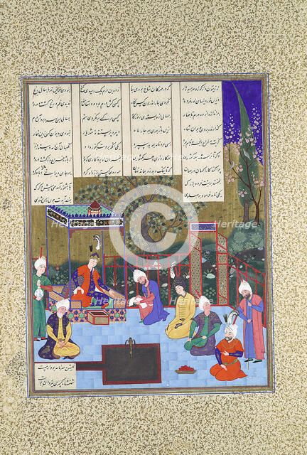 Nushirvan Promulgates His Reforms, Folio 602v from the Shahnama (Book of Kings)..., c1530-35. Creator: Muzaffar 'Ali.