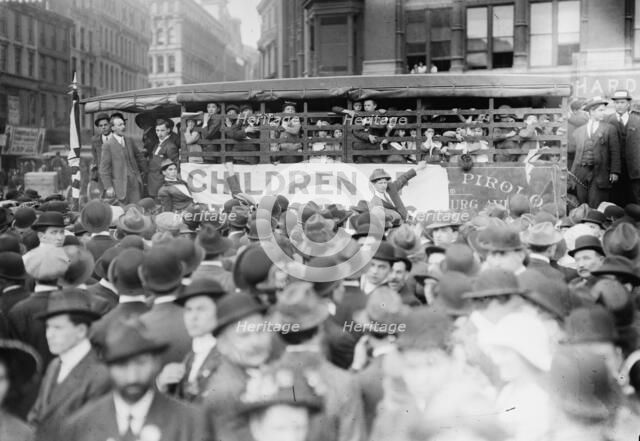 N.Y. May Day parade - Strikers' children from Paterson, 1913. Creator: Bain News Service.