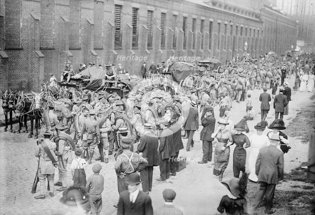 N.Y. troops (war game), between c1910 and c1915. Creator: Bain News Service.