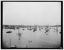 N.Y.Y.C. fleet, Newport harbor, 1888 Aug 10. Creator: Unknown