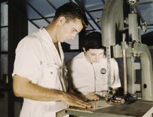 NYA employees receiving training in the Assem..., U.S. Naval Air Base, Corpus Christi, Texas, 1942. Creator: Howard Hollem