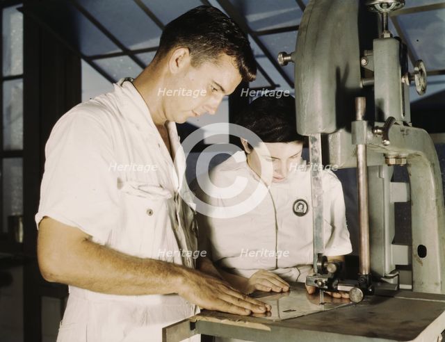 NYA employees receiving training in the Assem..., U.S. Naval Air Base, Corpus Christi, Texas, 1942. Creator: Howard Hollem.