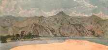 'Nyasaland and its People -- The Livingstone Mountains North End of Lake Nyasa 1890. Creator: H.H. Johnson