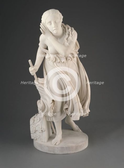 Nydia, The Blind Flower Girl of Pompeii, modeled 1855-56, carved 1858. Creator: Randolph Rogers.