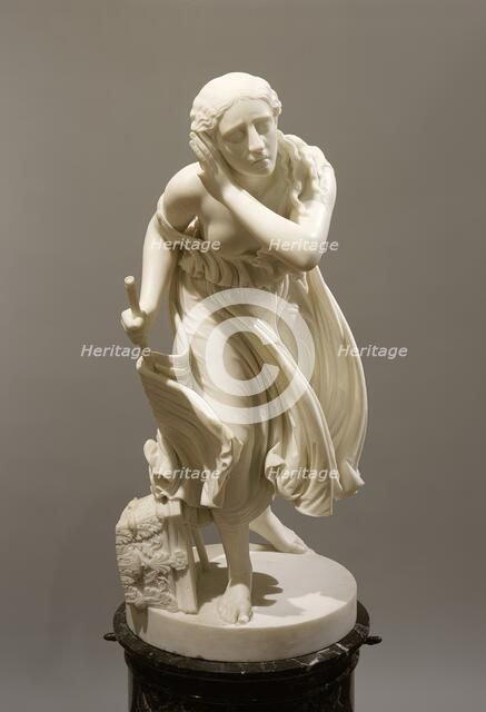 Nydia, The Blind Flower Girl of Pompeii, Modeled 1855; carved c.1888. Creator: Randolph Rogers.