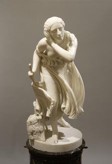 Nydia, The Blind Flower Girl of Pompeii, Modeled 1855; carved c.1888. Creator: Randolph Rogers