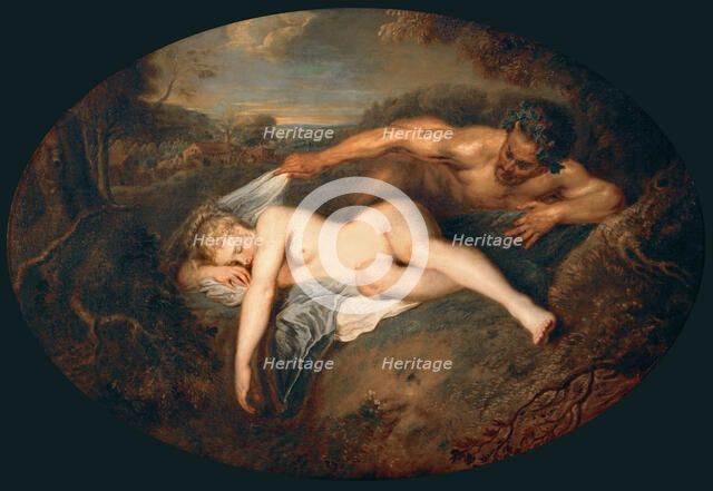 Nymph and Satyr (Jupiter and Antiope). Artist: Watteau, Jean Antoine (1684-1721)