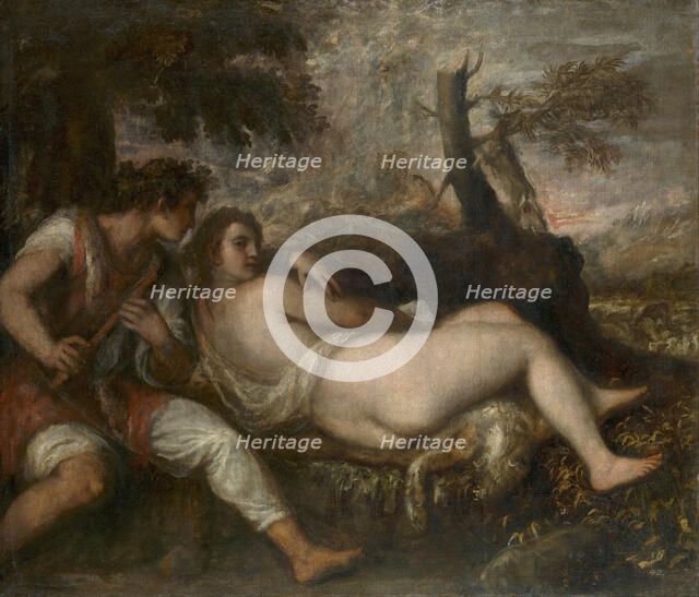Nymph and Shepherd, 1570-1575. Artist: Titian (1488-1576)